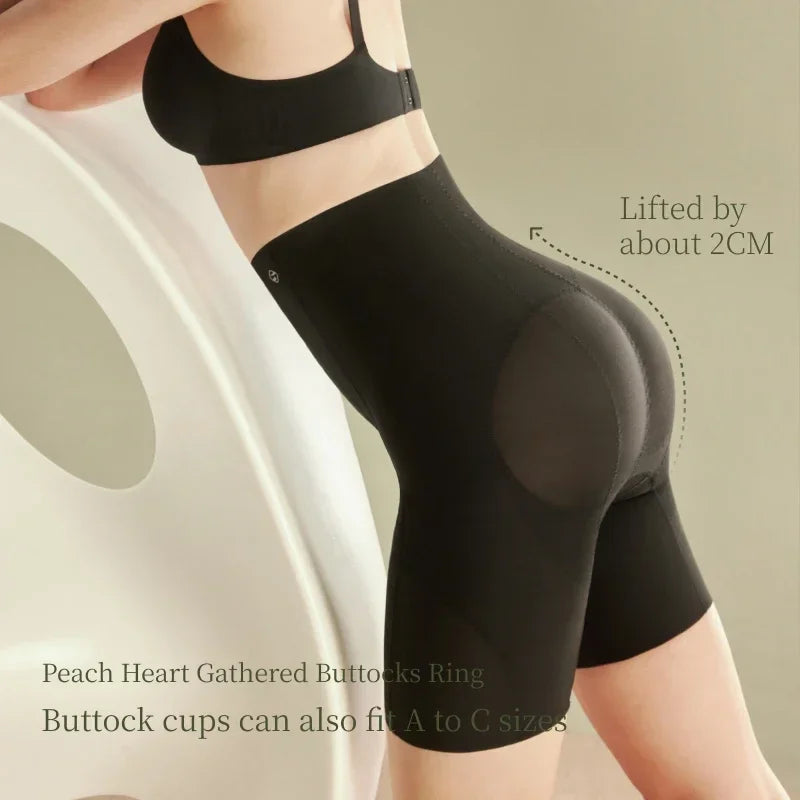 SUJIIN Seamless High Waist Shapewear Shorts for Women - 3D Butt Lifting Tummy Control Body Shaper