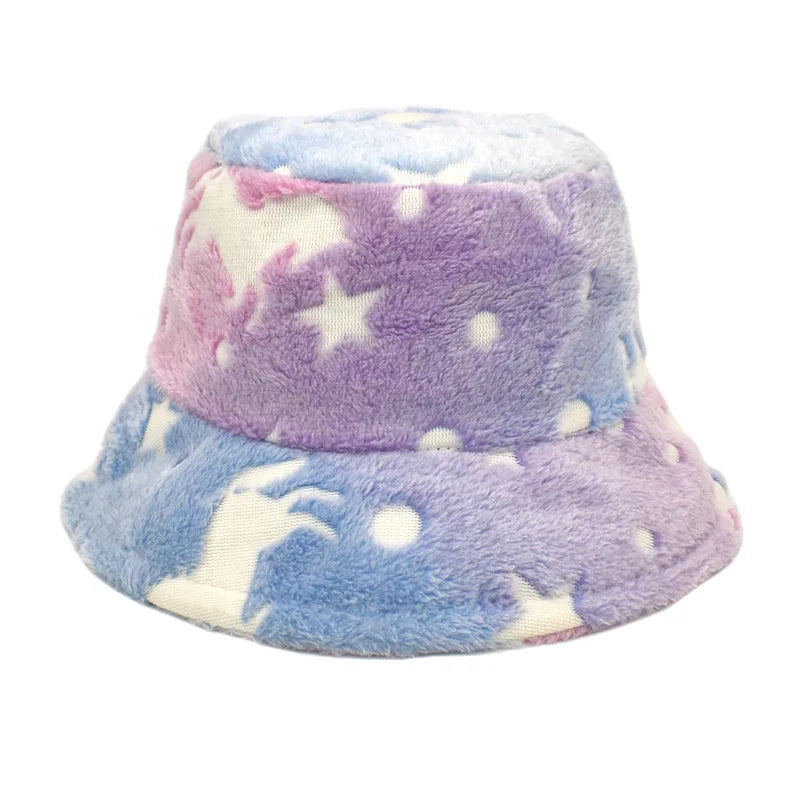 Women’s Winter Bucket Hat – Fashion Leopard Panama, Warm Vintage Faux Fur Fisherman Cap