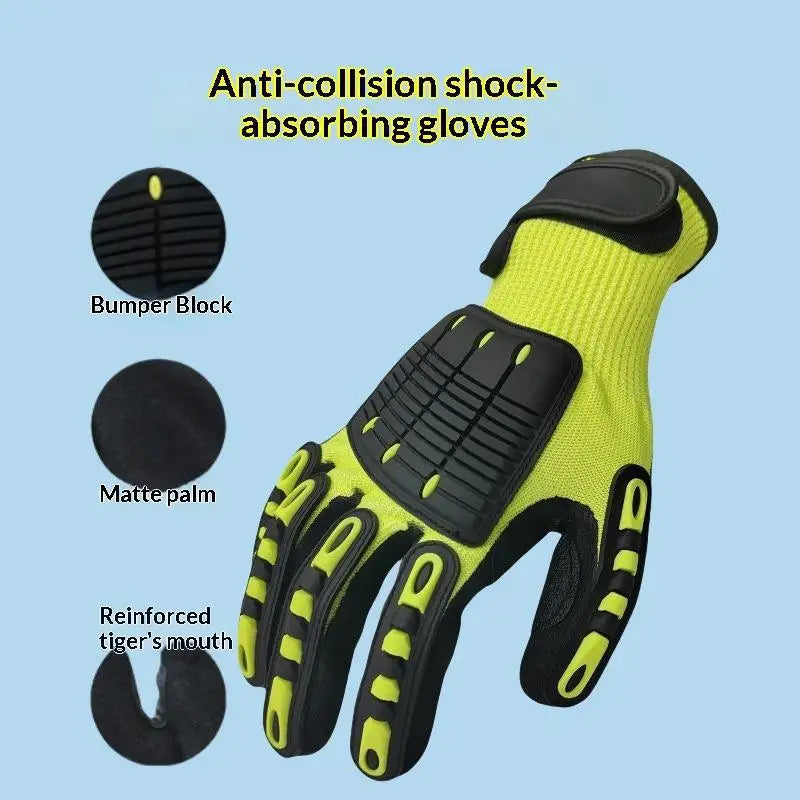 Cut-Resistant Safety Work Gloves - Anti-Vibration, Impact-Resistant & Oil-Proof Nitrile-Dipped Protective Gloves
