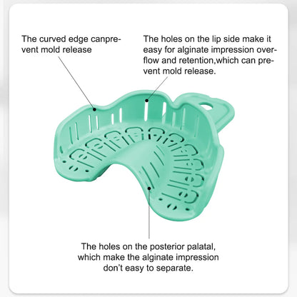 Denspay 6PCS Dental Impression Tray Set – S/M/L Plastic Full Mouth Mold Trays, Foldable Dental Implant Trays