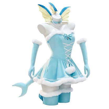 Anime Vaporeon Umbreon Sylveon Cosplay Costume - Sexy Cloak Dress Outfit for Women, Halloween & Christmas