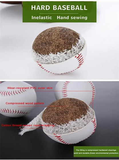 Baseball No. 9 Softball Hardball Training Balls – Handmade White Safety Kid Baseballs for Men's Practice & Team Games