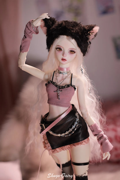 Celia N Y2K Baddie 1/4 BJD Doll – Fullset Pastel Punk Pink Cyber Style, Sweet Honey Girl ShugaFairy Collectible Figure