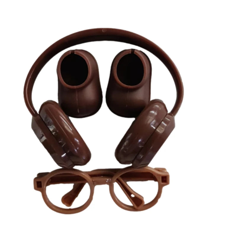 DIY Accessories for Labubu V1 V2 Shoes — Stylish Plastic Headphone Set & Plush Doll Decoration Gift (No Lenses)