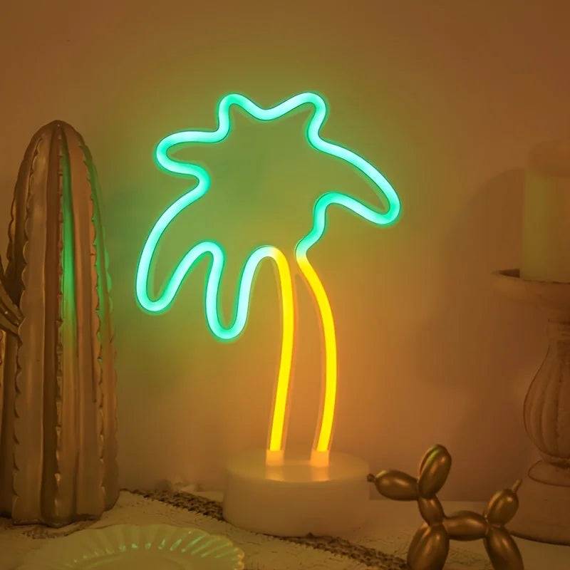 Countertop Decorative Neon Sign – USB or Battery-Powered Night Light for Holiday, Party, Kitchen & Home Decor