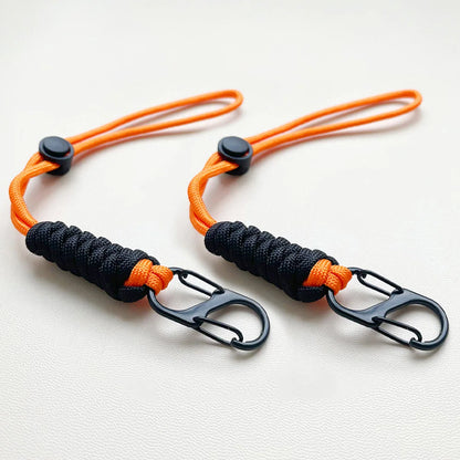 Woven Umbrella Rope Keychain - Outdoor Wrist Strap with Buckle for Car Keys & Gear