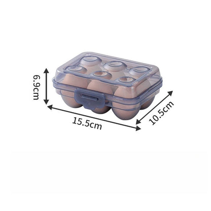 Stackable Egg Storage Box - 6/15/24 Grid Anti-Collision Egg Holder with Durable Multi-Layer Refrigerator Organizer