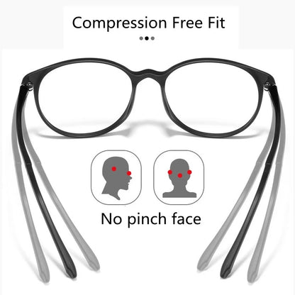 Ultra-Light Retro Round Glasses Frame for Men & Women, TR90 Titanium Fashion Eyewear for Daily Office & Everyday Wear
