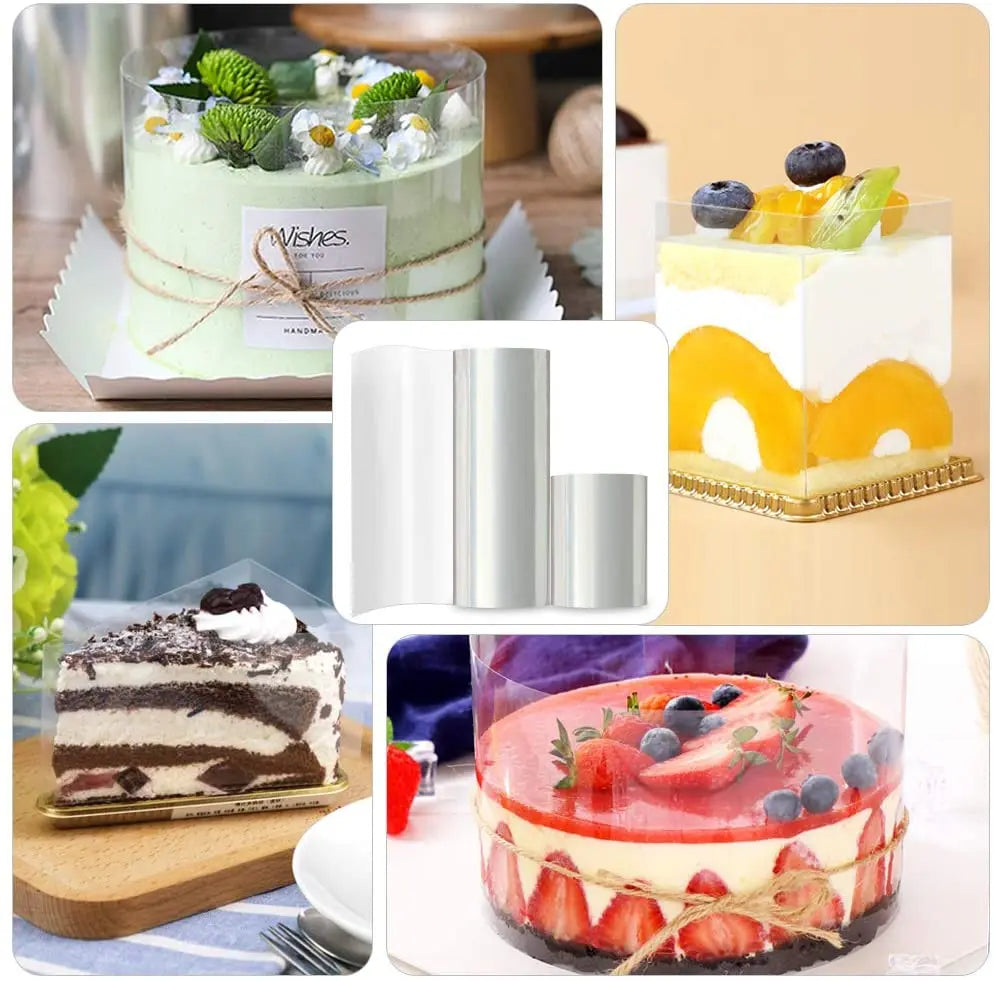 Acetate Film for Bakeware - Transparent Cake Surround Film, DIY Mousse Cake Collar Sheets for Cake Decorating