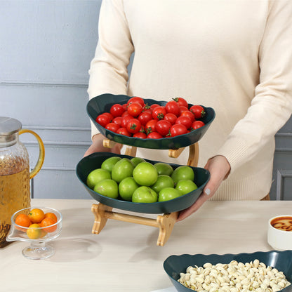 2/3 Layer Plastic Fruit Plate – Modern Snack Dish, Candy Dish & Cake Stand for Home & Living Room
