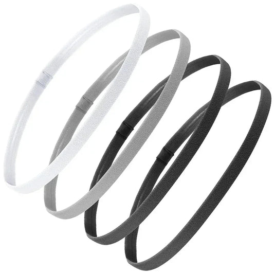 4 Pack Non-Slip Elastic Sports Headbands – Thick Sweatbands for Men & Women, Exercise & Outdoor Use