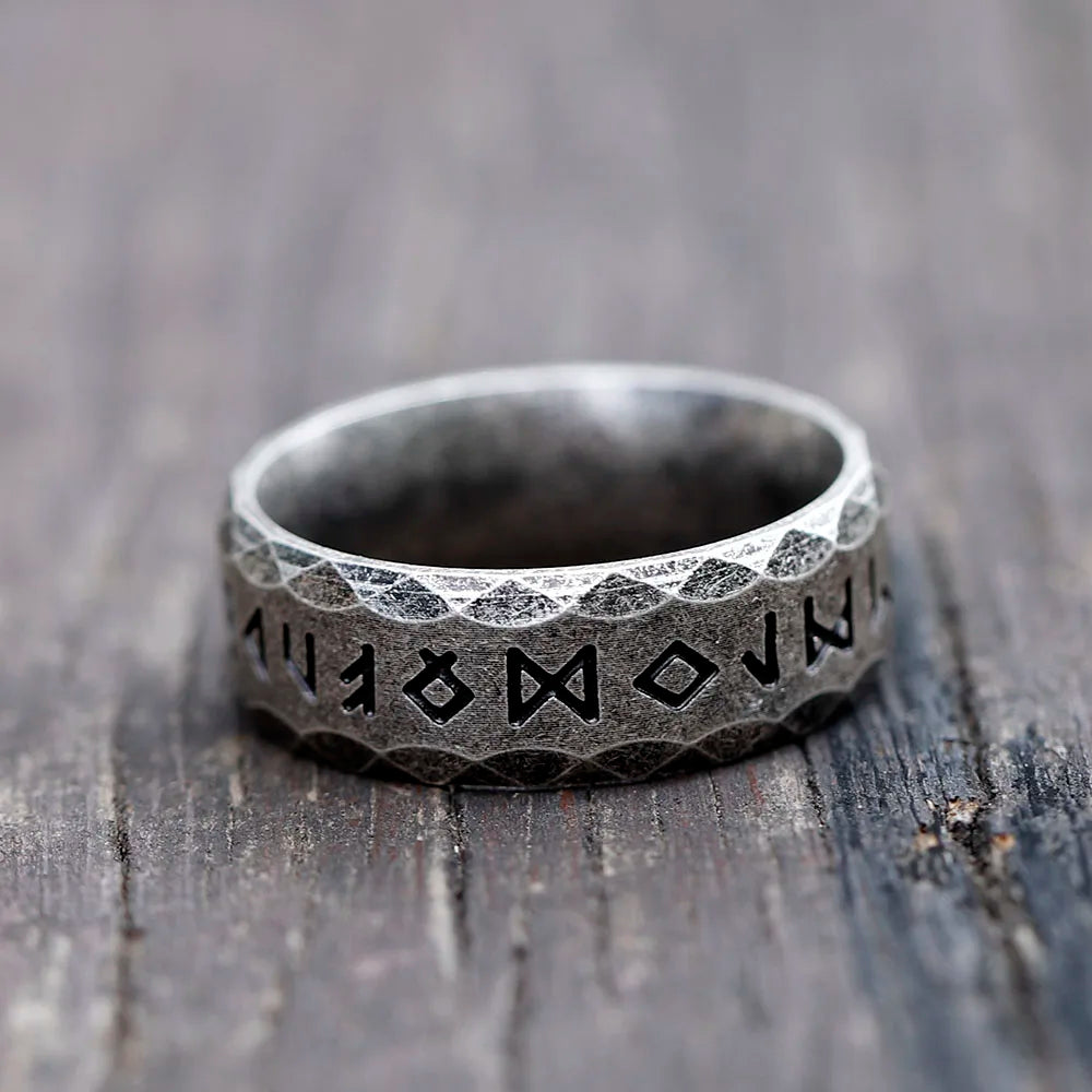 2022 New Men's 316L Stainless Steel Odin Viking Rune Ring – Retro Amulet Fashion Jewelry for Teens, Gift Idea