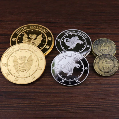Harry Potter Gringotts Commemorative Coin Badge – Gold Galleon Money Bag Collectible, Birthday Gift