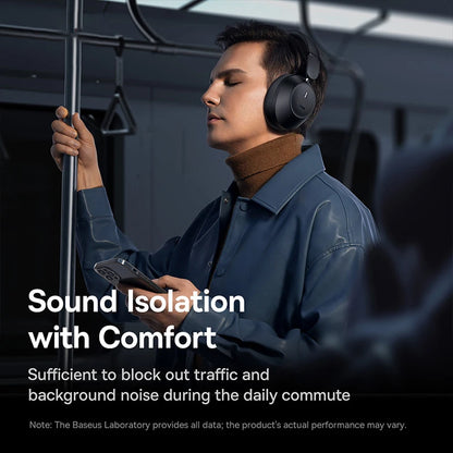 Baseus Bass 30 Max Wireless Headset - Bluetooth 5.3, Over-Ear Headphones, Bass-Enhancing 40mm Diaphragm, Ultra Low Latency, 50H Playtime