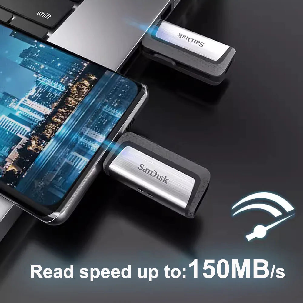 SanDisk Ultra Dual Drive - 2-in-1 USB-C & USB-A OTG Flash Drive 64GB–256GB Up to 150MB/s