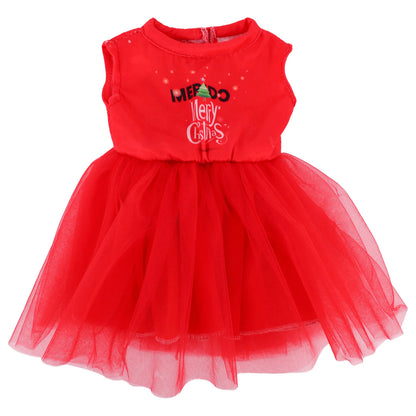 Pop Doll Christmas Outfit — Dress, Top & Pants Set for 18-Inch American and 43CM Reborn Baby Dolls, Our Generation Girl’s Toy Accessories