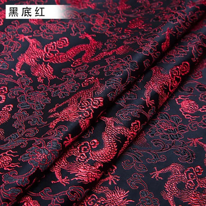 0.5/1/2m Brocade Satin Fabric — Dragon Pattern Material for Sewing, DIY Crafts, Gift Boxes & Patchwork