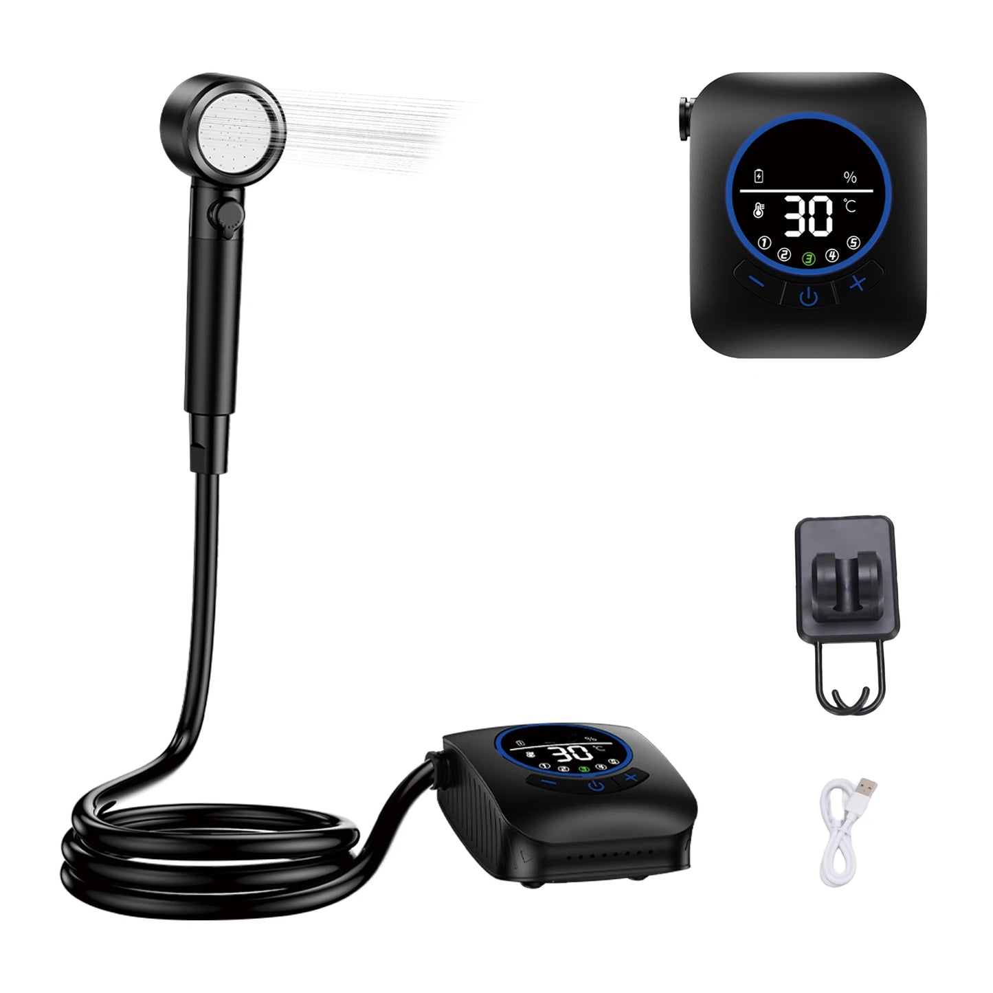 Rechargeable Camping Shower 3.6V 8000mAh – IPX8 Waterproof Portable Outdoor Shower 6L/min