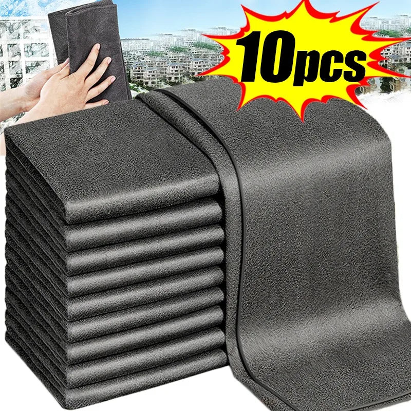 10/1pcs Magic Cleaning Cloths - Reusable Microfiber Towels for Car, Window, Mirror - Household Kitchen Cleaning Tools