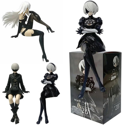 Nier Automata 2B Yorha No.2 Type B Figure - 15cm SEGA Chokonose PVC Anime Collectible Model Toy