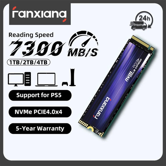 Fanxiang S880 NVMe M.2 PCIe 4.0 2280 SSD – 7300MB/s | 1TB / 2TB / 4TB Internal SSD for PS5, Laptop & PC