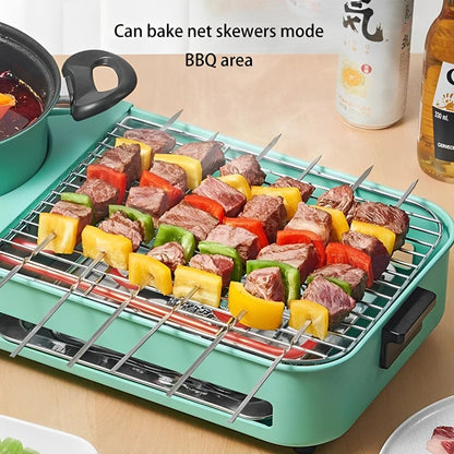 Multifunctional 3-in-1 Electric Grill — Smokeless Korean BBQ, Hot Pot & Non-Stick Baking Pan Multi-Cooker
