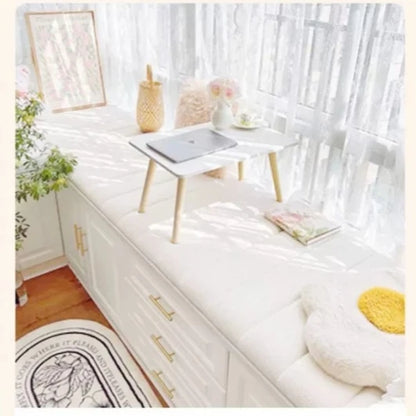 Customized Teddy Sponge Windowsill Cushion – High-Density Waterproof Non-Slip Sofa Cushion, 4.5/6.5/9.5 cm Options