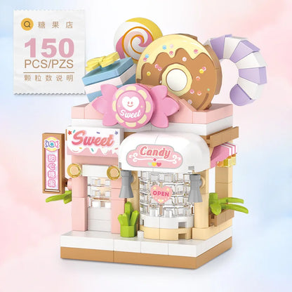 Restaurant Dessert Coffee Pet Fruit Store Building Blocks Kit - Street View Food House Model Toy
