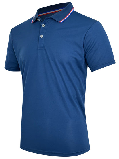 Men’s Summer Casual Polo Shirt - Breathable Solid Color Short Sleeve T-Shirt for Comfortable Everyday Wear