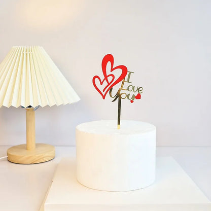 Big Red Love Cake Topper – Acrylic Wedding & Engagement Party Decoration, Valentine’s Day Love Cake Topper