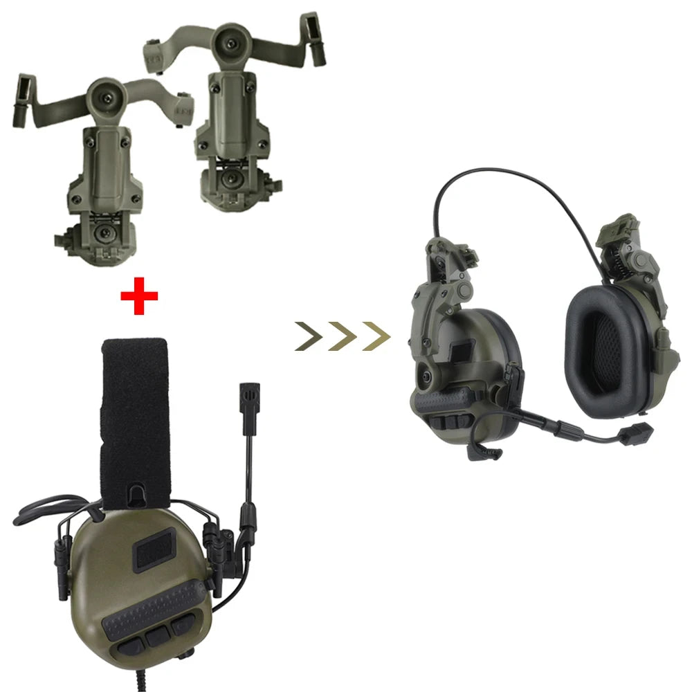 ARM NEXT F10 Tactical Headset — Noise-Canceling Hunting & Shooting Headphones with Brackets, Compatible with Wendy M-LOK ARC Helmet