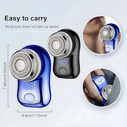 Men’s Electric Beard Shaver – Stainless Steel Spiral Razor, USB Rechargeable Portable Net Shaving Trimmer with Long Battery Life for Cordless Grooming