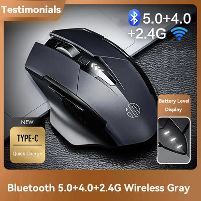 INPHIC Bluetooth Wireless Mouse – Rechargeable 2.4G Silent Office Mouse for PC, Laptop, Tablet, and Smartphone