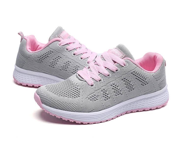 Women's Lightweight Lace-Up Flats – Fashionable Round Toe Nurse Sneakers, Comfortable Walking Shoes, Plus Size Available