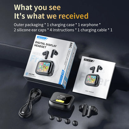 New Full Touch ANC Bluetooth 5.4 Earphones – HiFi Stereo Noise Cancelling Wireless In-Ear Earbuds with Mic & ENC