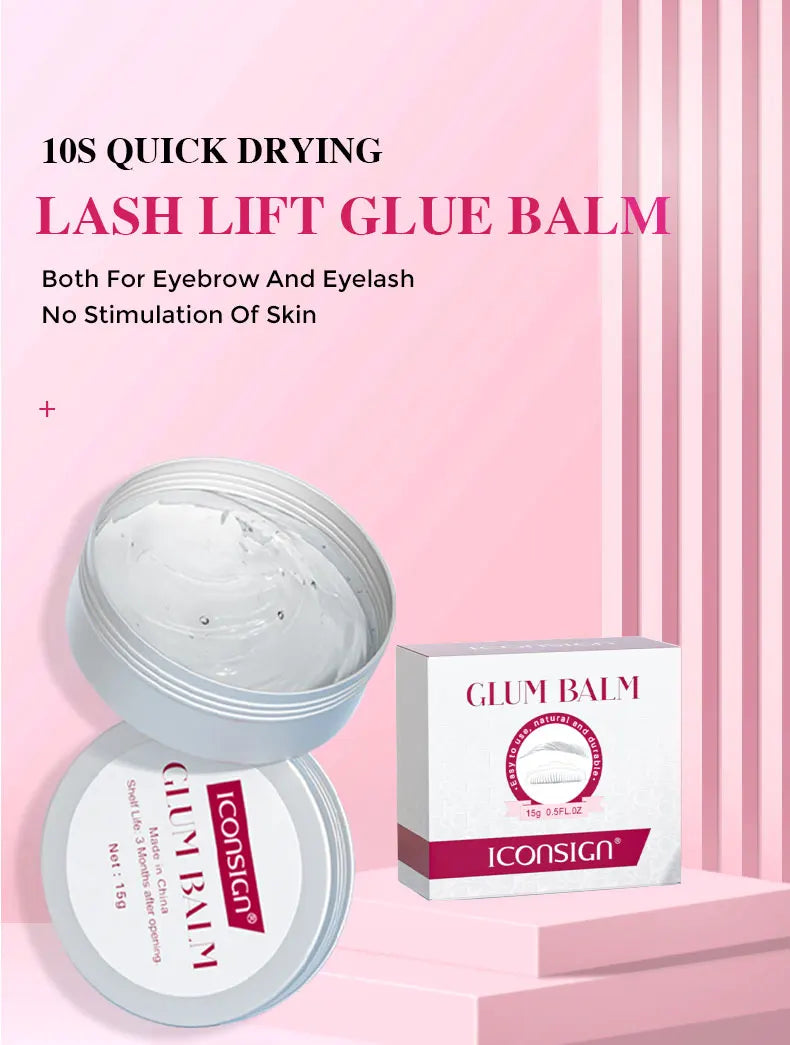 ICONSIGN Lash Glue Balm – Fast Fixing Eyelash & Brow Lifting, Waterproof Wax Beauty Makeup Tool