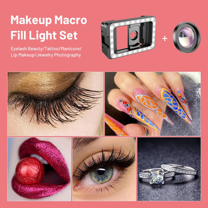 APEXEL 4K HD 15X Macro Lens Kit with LED Fill Light for iPhone, Samsung & All Smartphones