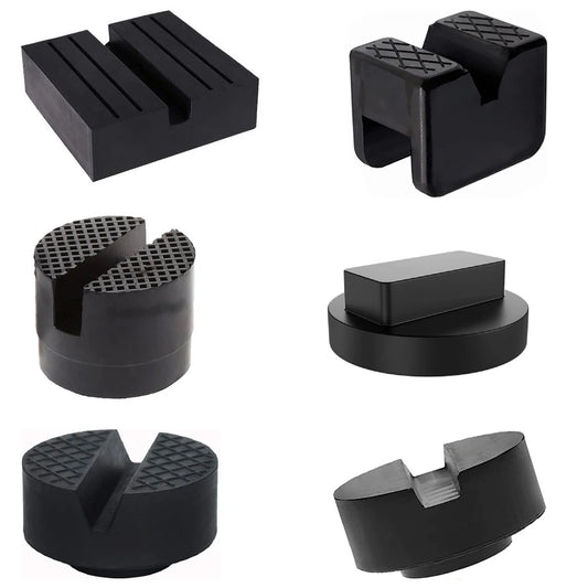 Car Lift Jack Support Stand Rubber Pads - Slotted Floor Frame Rail Adapter and Wheel Dolly Repair Tools for Lexus, Subaru, Fiat, Volvo