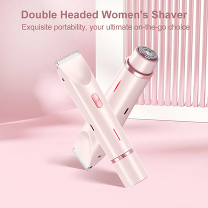 Women’s 2-in-1 Electric Razor – Dual-Head Painless Wet & Dry Bikini Trimmer with Detachable Head Shaver