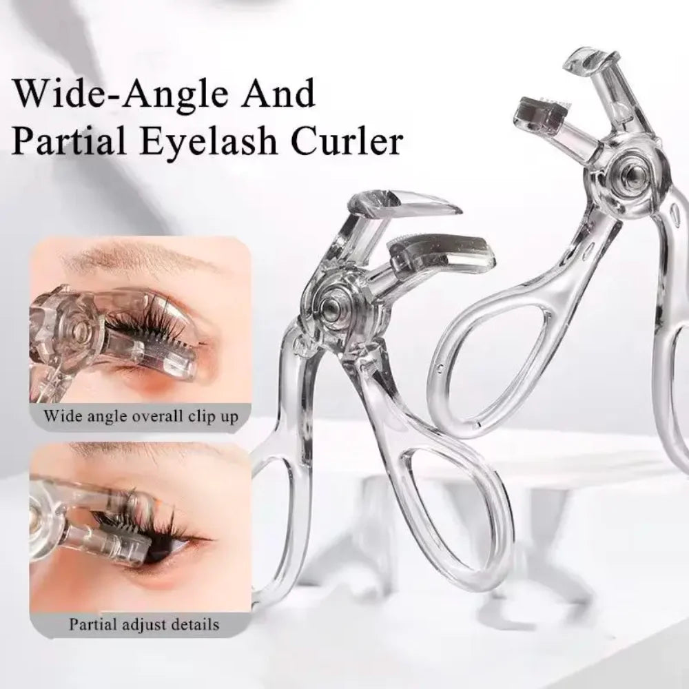 Dual-Type Eyelash Curler with Comb – Wide & Partial Clip, Waterproof, Long-Lasting Natural Curl, Unisex
