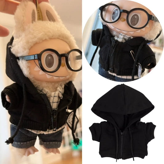 15/17cm Labubu Doll Hooded Zipper Sweatshirt Outfit Set – Stylish Ropa Accessories