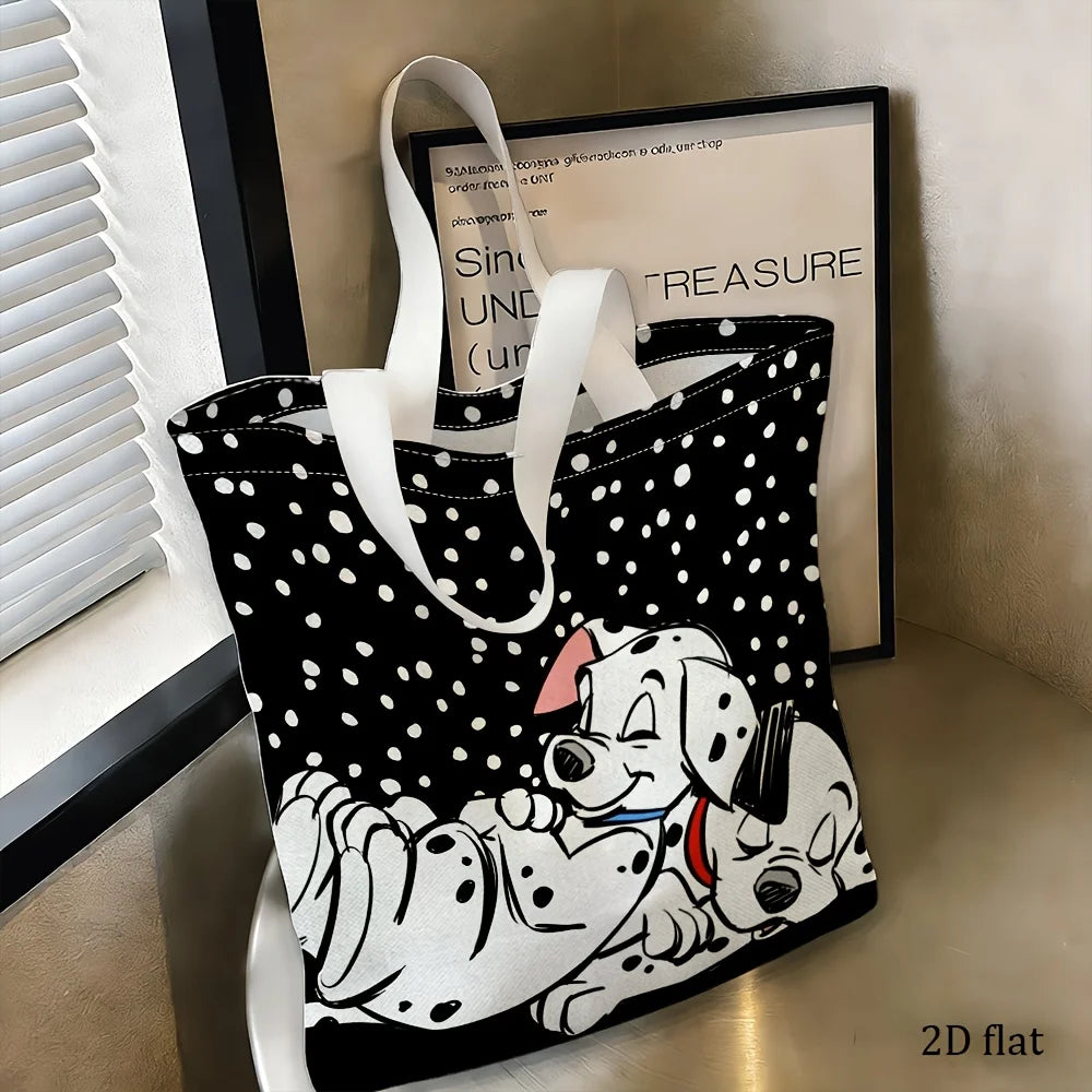 101 Dalmatians Polka Dot Tote Bag – Reusable Canvas Shopping Bag for Daily Use, Travel, School & Eco-Friendly Carry-All Handbag