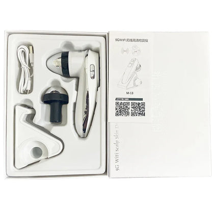 New WiFi HD 5G Scalp & Skin Hair Follicle Detector - Professional 50X/200X Rechargeable UV Skin Analyzer Magnifier
