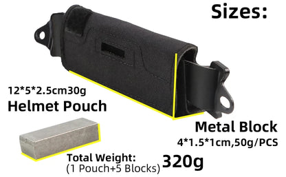 BOOIU Tactical Helmet Counterweight Bag – Balance Kit with 5 Counter Blocks for OPS FAST PJ MH Helmets