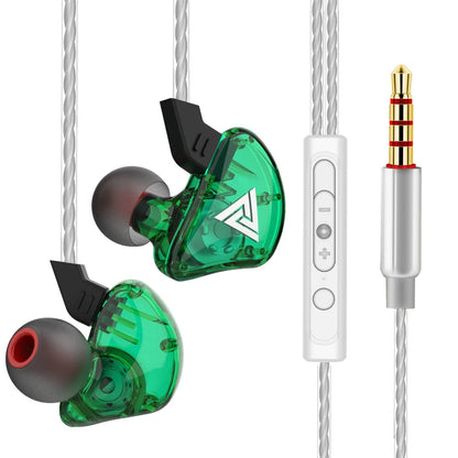 QKZ AK3 Wired Earphones - HiFi Bass Headphones with Microphone for Gaming, Sports & Music