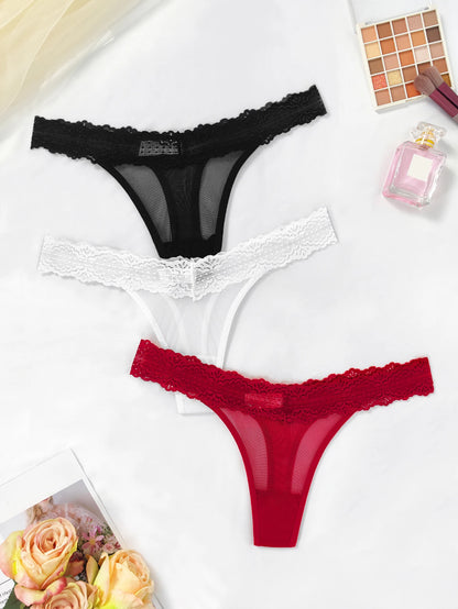 3-Pack Women’s Sexy Floral G-String Thongs — Breathable Multicolor Intimates