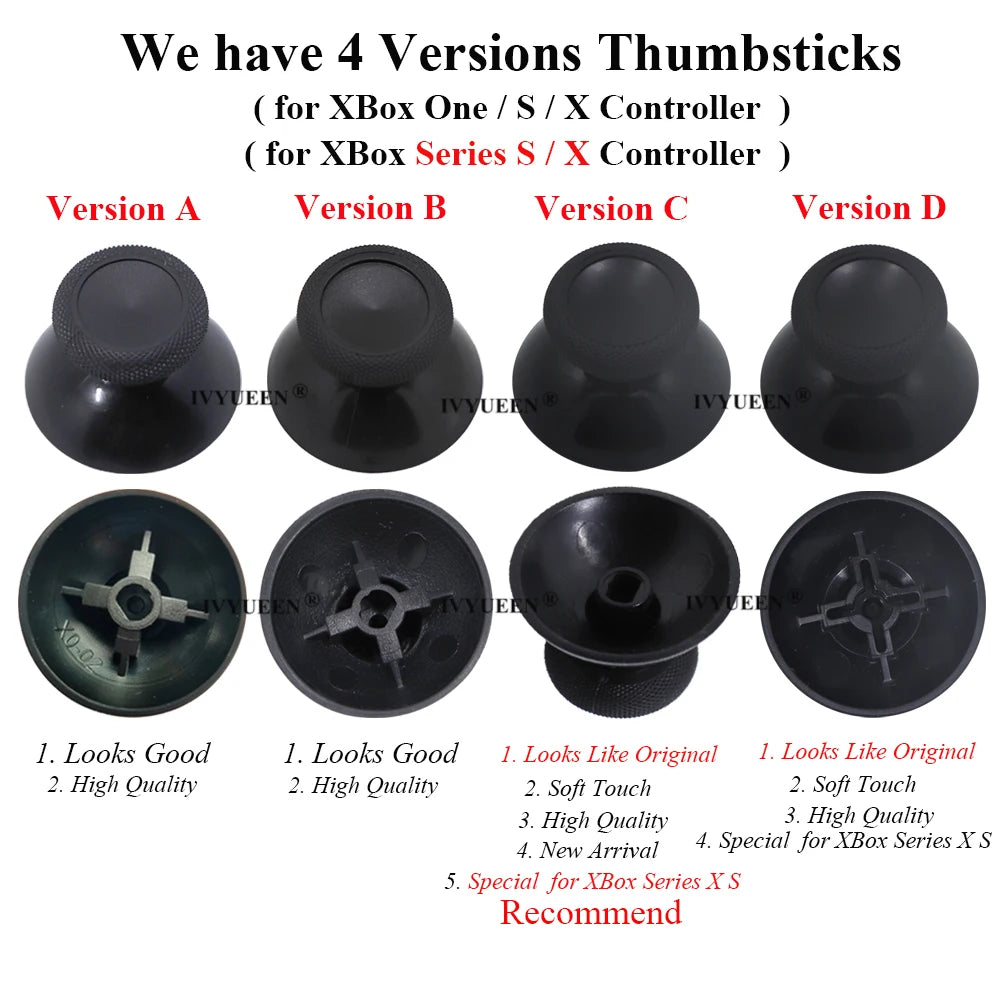 IVYUEEN 100PCS Black Analog Stick Caps – Thumb Grip Covers for PS5, PS4, PS3 & Xbox Controllers