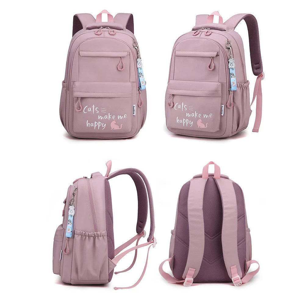 Pink Girl School Backpack – Ideal for Teenagers, Women, and Children – Primary and High School Bag, Class Backpack for Teens and Kids