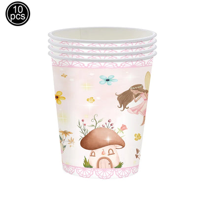 Pink Butterfly Fairy Party Tableware Set – Disposable Plates, Cups & Napkins for Birthday, Wedding & Baby Shower Decor