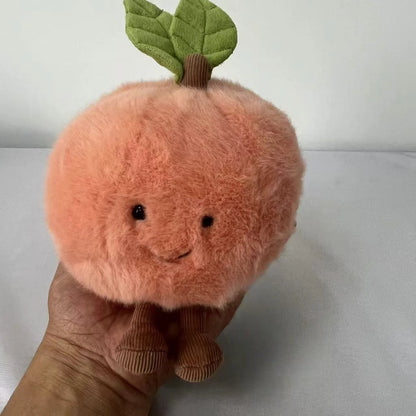 Kawaii Peach with Legs Doll – Smiling Face Fruit Cosplay Cushion, Sofa Decor, Perfect for Kids' Birthday Gifts